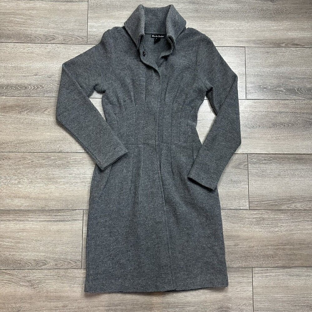 Alexandra Bartlett Long Wool Sweater Coat Size XS Women's Grey